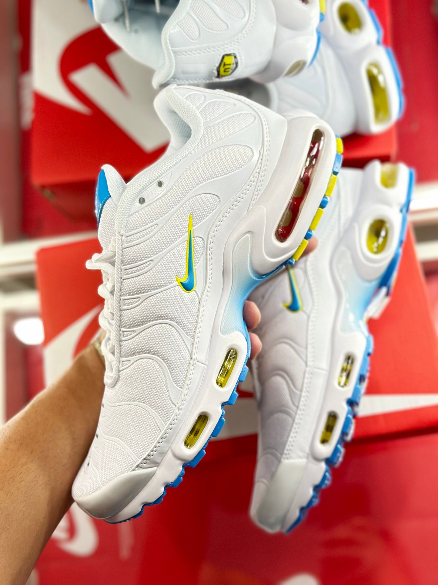 Air max plus white baby blue