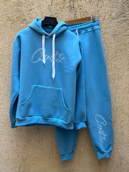 Corteiz Alcatraz Hoodie Tracksuit Baby Blue