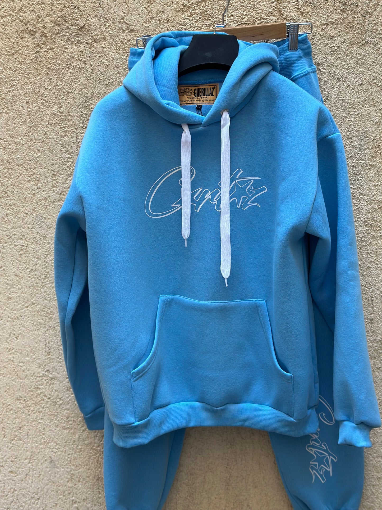 Corteiz Alcatraz Hoodie Tracksuit Baby Blue